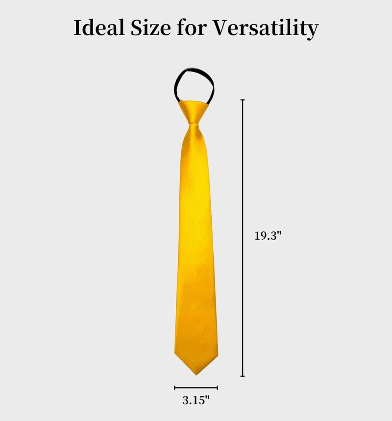 MD Style Pre-Tied Necktie for Men - Solid Color Neck Tie with Adjustable Zipper - Wedding Business Formal Clip on Ties - Image 5